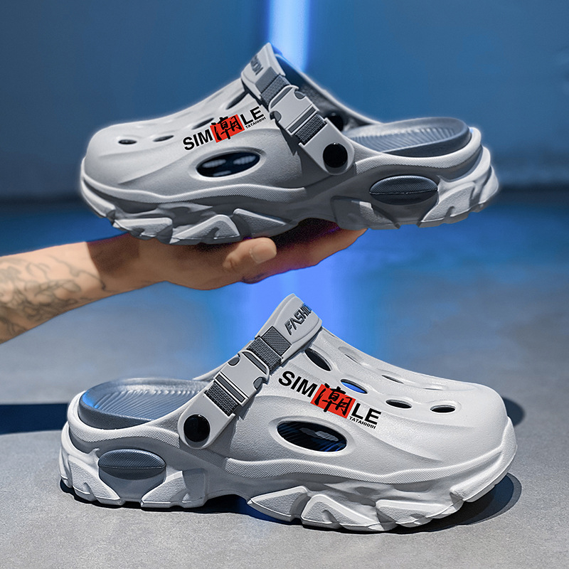 Vyriškos klumpės 2025 m. vasarai Naujos lauko paplūdimio šlepetės Universalios storapadės neslystančios dvigubos paskirties klumpės vidaus naudojimui Dropshipping