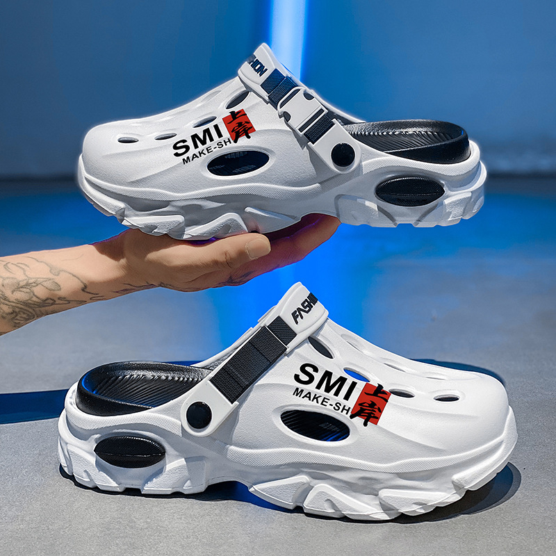 Vyriškos klumpės 2025 m. vasarai Naujos lauko paplūdimio šlepetės Universalios storapadės neslystančios dvigubos paskirties klumpės vidaus naudojimui Dropshipping