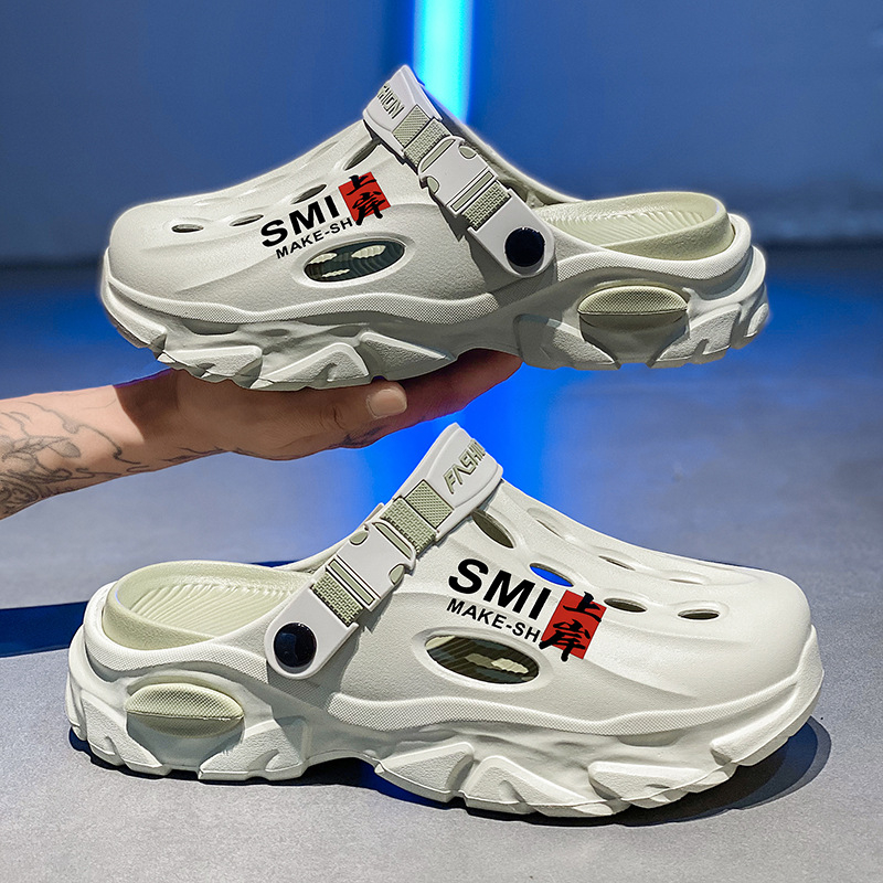 Vyriškos klumpės 2025 m. vasarai Naujos lauko paplūdimio šlepetės Universalios storapadės neslystančios dvigubos paskirties klumpės vidaus naudojimui Dropshipping