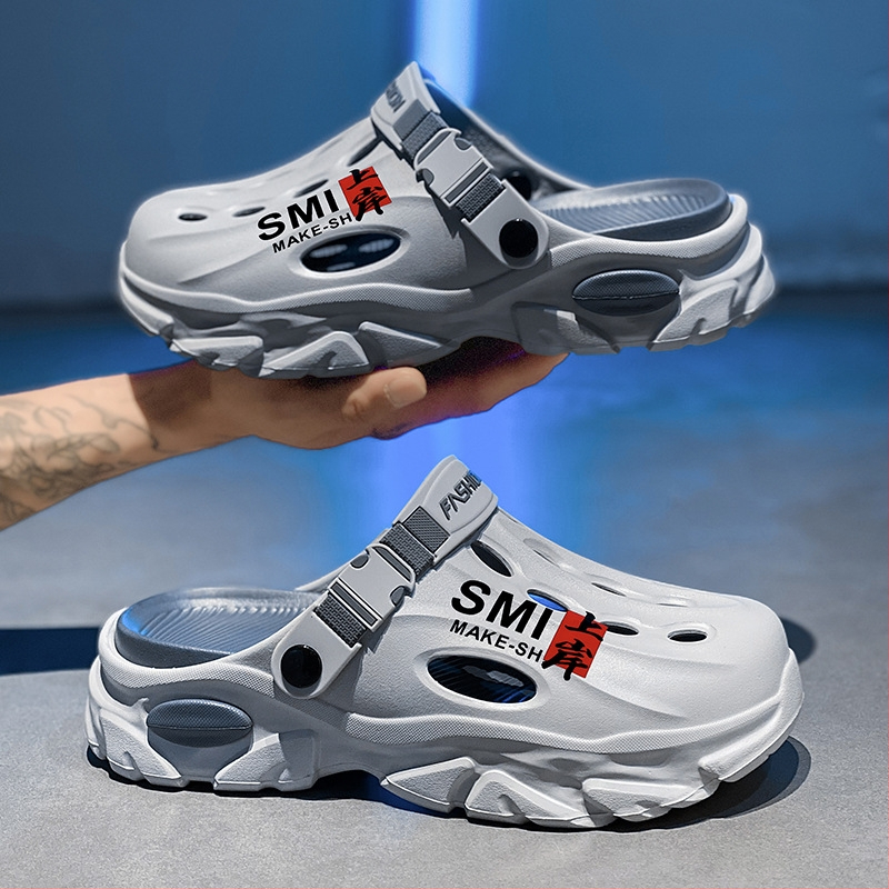 Vyriškos klumpės 2025 m. vasarai Naujos lauko paplūdimio šlepetės Universalios storapadės neslystančios dvigubos paskirties klumpės vidaus naudojimui Dropshipping