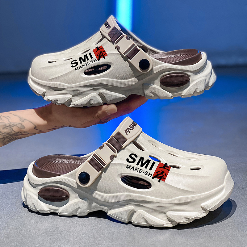 Vyriškos klumpės 2025 m. vasarai Naujos lauko paplūdimio šlepetės Universalios storapadės neslystančios dvigubos paskirties klumpės vidaus naudojimui Dropshipping