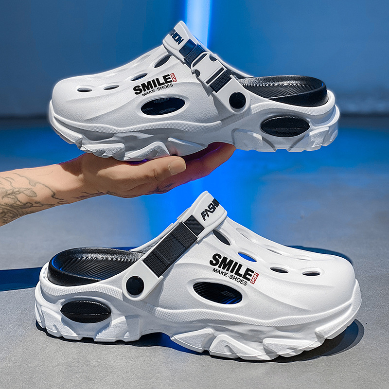 Vyriškos klumpės 2025 m. vasarai Naujos lauko paplūdimio šlepetės Universalios storapadės neslystančios dvigubos paskirties klumpės vidaus naudojimui Dropshipping