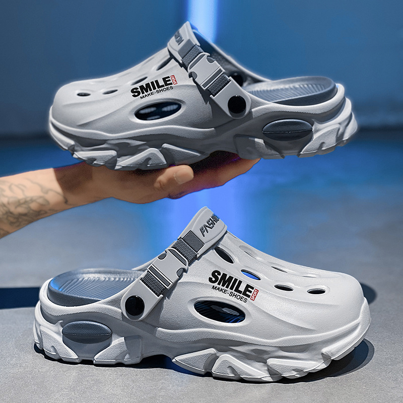 Vyriškos klumpės 2025 m. vasarai Naujos lauko paplūdimio šlepetės Universalios storapadės neslystančios dvigubos paskirties klumpės vidaus naudojimui Dropshipping