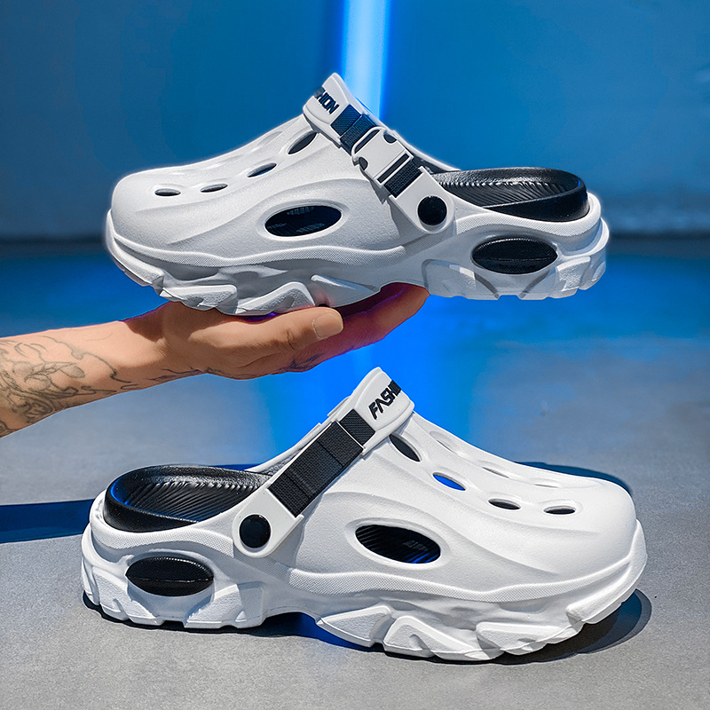 Vyriškos klumpės 2025 m. vasarai Naujos lauko paplūdimio šlepetės Universalios storapadės neslystančios dvigubos paskirties klumpės vidaus naudojimui Dropshipping