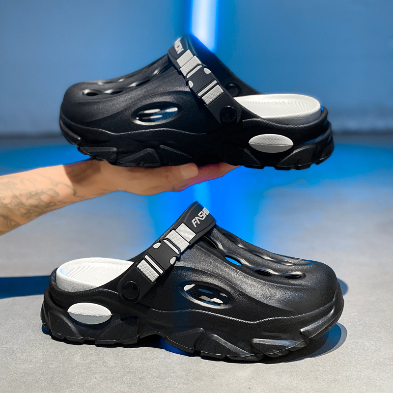 Vyriškos klumpės 2025 m. vasarai Naujos lauko paplūdimio šlepetės Universalios storapadės neslystančios dvigubos paskirties klumpės vidaus naudojimui Dropshipping