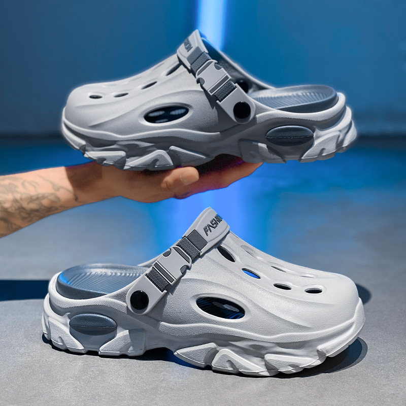 Vyriškos klumpės 2025 m. vasarai Naujos lauko paplūdimio šlepetės Universalios storapadės neslystančios dvigubos paskirties klumpės vidaus naudojimui Dropshipping