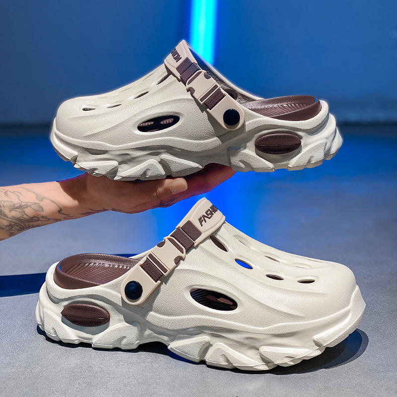 Vyriškos klumpės 2025 m. vasarai Naujos lauko paplūdimio šlepetės Universalios storapadės neslystančios dvigubos paskirties klumpės vidaus naudojimui Dropshipping