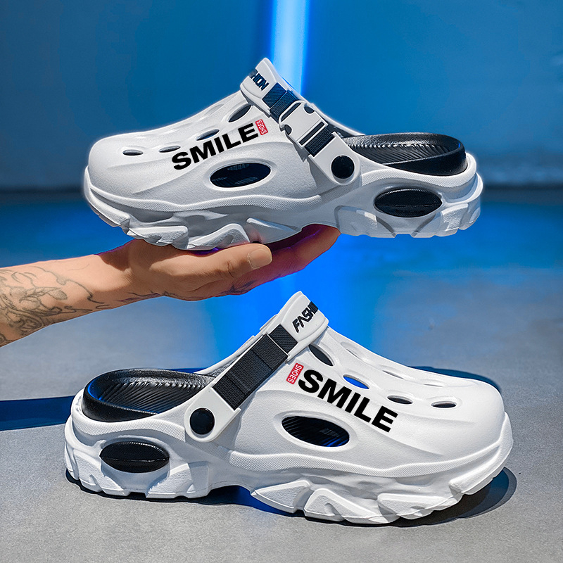 Vyriškos klumpės 2025 m. vasarai Naujos lauko paplūdimio šlepetės Universalios storapadės neslystančios dvigubos paskirties klumpės vidaus naudojimui Dropshipping