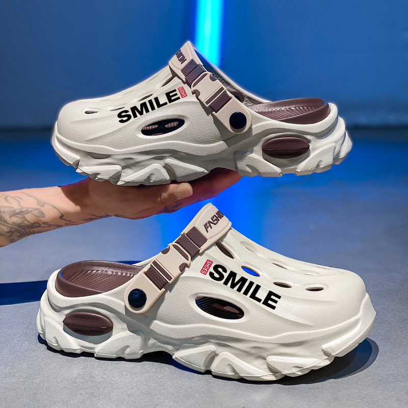 Vyriškos klumpės 2025 m. vasarai Naujos lauko paplūdimio šlepetės Universalios storapadės neslystančios dvigubos paskirties klumpės vidaus naudojimui Dropshipping