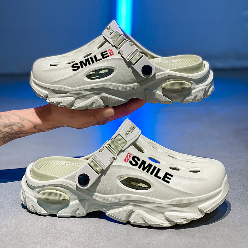 Vyriškos klumpės 2025 m. vasarai Naujos lauko paplūdimio šlepetės Universalios storapadės neslystančios dvigubos paskirties klumpės vidaus naudojimui Dropshipping