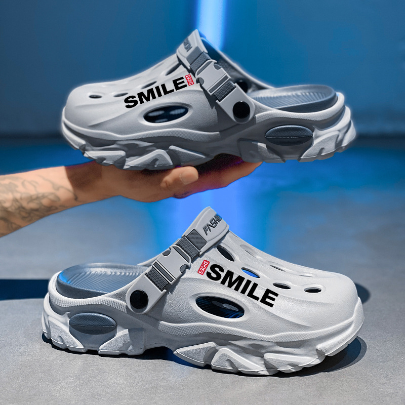 Vyriškos klumpės 2025 m. vasarai Naujos lauko paplūdimio šlepetės Universalios storapadės neslystančios dvigubos paskirties klumpės vidaus naudojimui Dropshipping