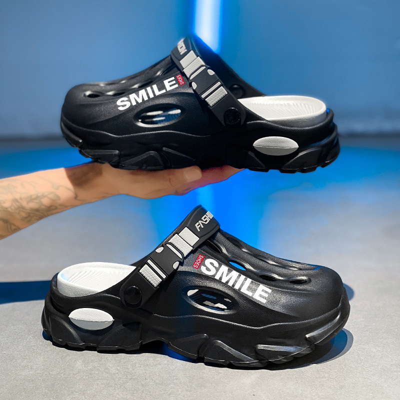 Vyriškos klumpės 2025 m. vasarai Naujos lauko paplūdimio šlepetės Universalios storapadės neslystančios dvigubos paskirties klumpės vidaus naudojimui Dropshipping