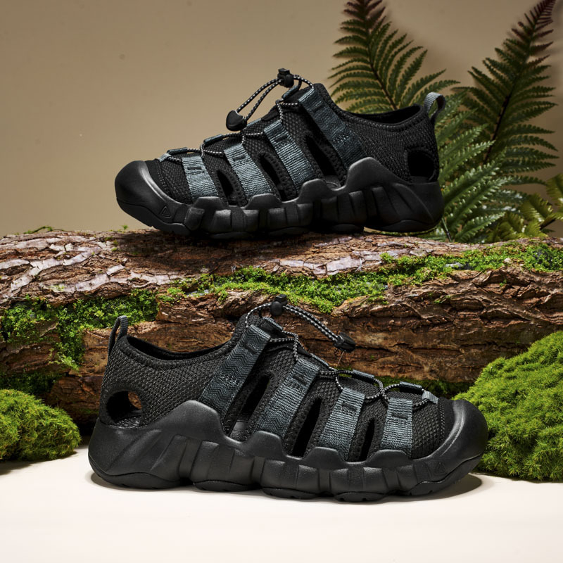 Poros stiliaus Baotou paplūdimio batai, tuščiaviduriai, kvėpuojantys klumpės, minkštapadiai moteriški batai, neslystantys upių batai, vyriškos basutės