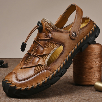 2025 m. vasarinės rankomis siūtos „Baotou“ korėjietiško stiliaus basutės, plius 48 dydžio, užsienio prekybos vyriški laisvalaikio batai, mada iš „Amazon“.