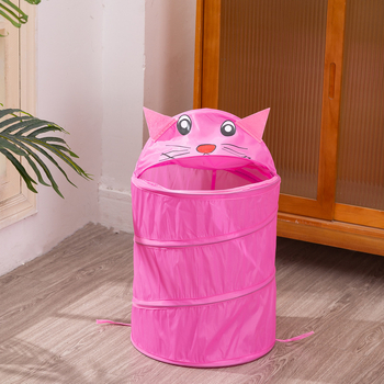 Sulankstomas paprastas animacinių filmukų drabužių krepšelis, tarpvalstybinis sandėliavimo statinės didmeninė prekyba vaikų žaislais, mieli gyvūnų serijos laikymo krepšelis