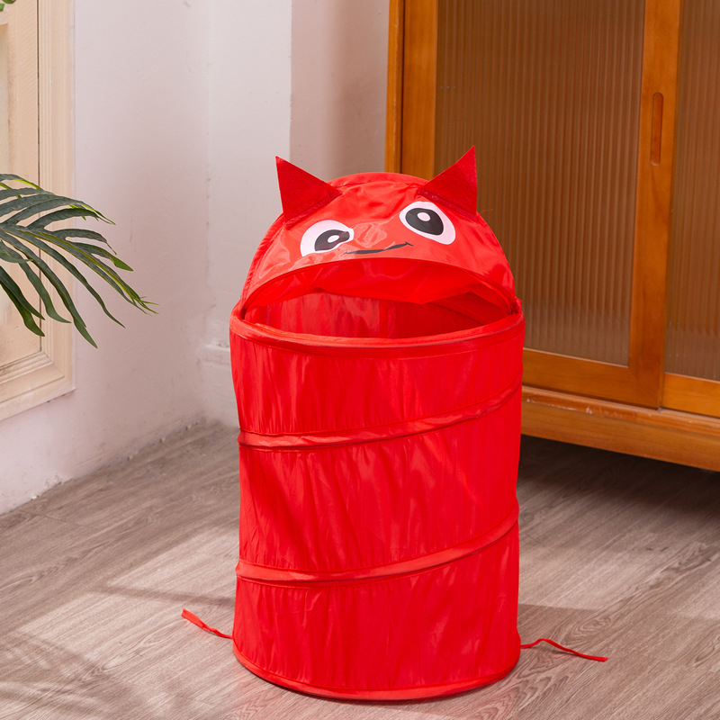 Sulankstomas paprastas animacinių filmukų drabužių krepšelis, tarpvalstybinis sandėliavimo statinės didmeninė prekyba vaikų žaislais, mieli gyvūnų serijos laikymo krepšelis