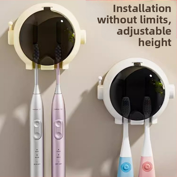 Dantų šepetėlių stovas, montuojamas ant sienos, be perforatorių, animacinis, tualeto, vonios kambario, elektrinių dantų šepetėlių sieninis stovas