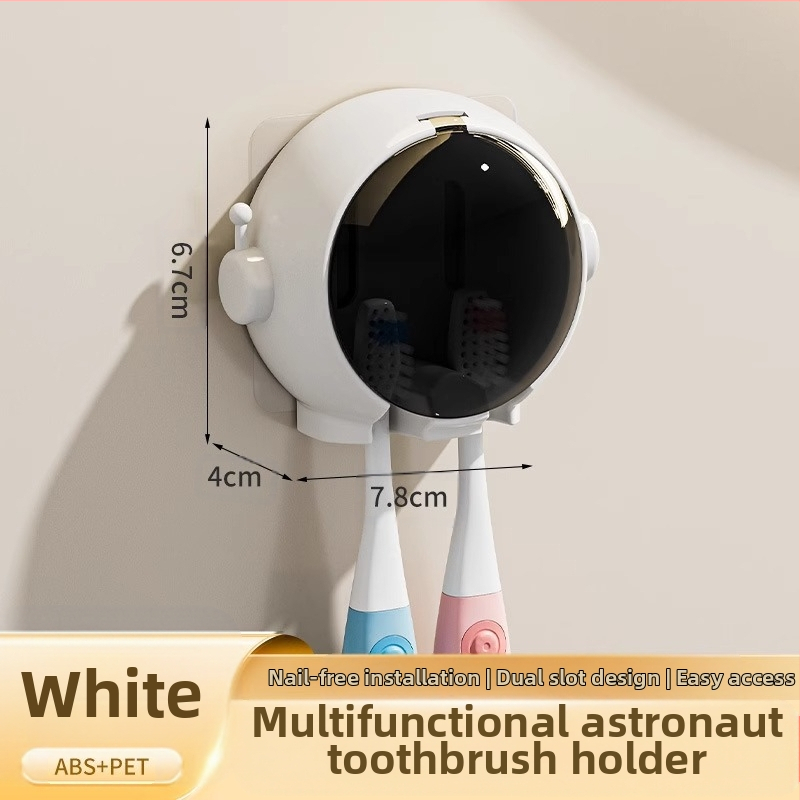 Dantų šepetėlių stovas, montuojamas ant sienos, be perforatorių, animacinis, tualeto, vonios kambario, elektrinių dantų šepetėlių sieninis stovas
