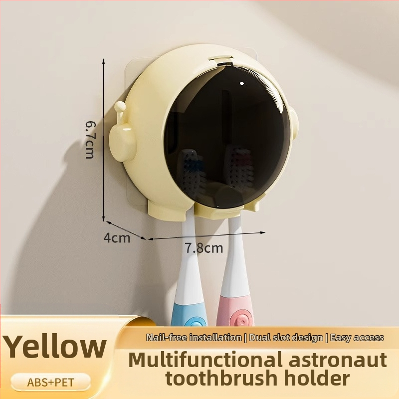 Dantų šepetėlių stovas, montuojamas ant sienos, be perforatorių, animacinis, tualeto, vonios kambario, elektrinių dantų šepetėlių sieninis stovas