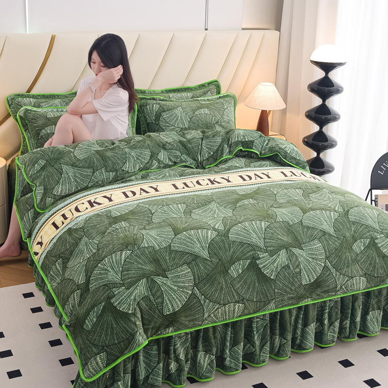 Sustorintas pieno flisas Koralinis flisas Keturių dalių komplektas Šiltas Dvipusis Flanelinis Trijų dalių komplektas Fliso Antklodės Užvalkalas Patalynė