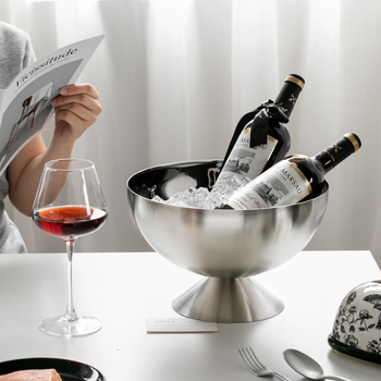 „Crossborder“ nerūdijančio plieno šampano dubenėlis, ledo kibirėlis, baras, ledo kubeliai, ledas, vynas, alus, raudonasis vynas, ledo kubeliai, ledo kibirėlis, punšo dubenėlis