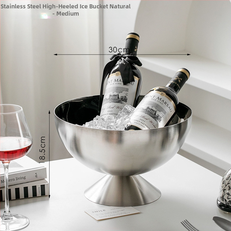 „Crossborder“ nerūdijančio plieno šampano dubenėlis, ledo kibirėlis, baras, ledo kubeliai, ledas, vynas, alus, raudonasis vynas, ledo kubeliai, ledo kibirėlis, punšo dubenėlis