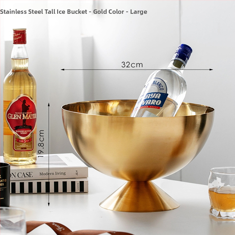 „Crossborder“ nerūdijančio plieno šampano dubenėlis, ledo kibirėlis, baras, ledo kubeliai, ledas, vynas, alus, raudonasis vynas, ledo kubeliai, ledo kibirėlis, punšo dubenėlis