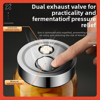 ♀ Βάζο υψηλής περιεκτικότητας σε βοριοπυριτικό γυαλί, σφραγισμένο, οικιακό αυτόματο βάζο εξάτμισης, βάζο τουρσί, ευρύ στόμα, διπλό εξάτμισης, μπουκάλι κρασιού, οινοποίηση