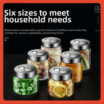 ♀ Βάζο υψηλής περιεκτικότητας σε βοριοπυριτικό γυαλί, σφραγισμένο, οικιακό αυτόματο βάζο εξάτμισης, βάζο τουρσί, ευρύ στόμα, διπλό εξάτμισης, μπουκάλι κρασιού, οινοποίηση