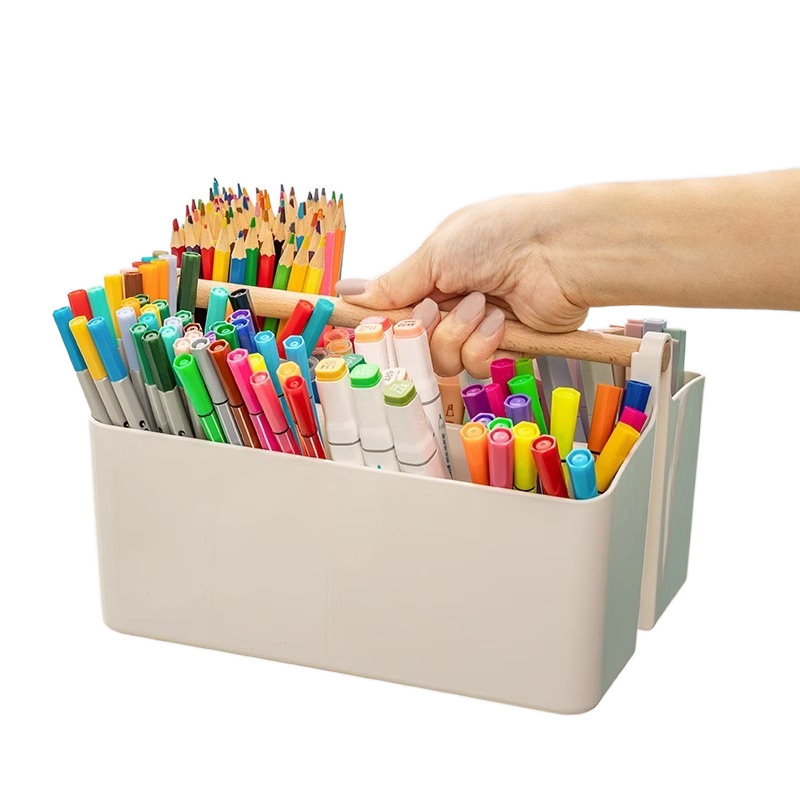 Marķēšanas pildspalvu uzglabāšanas kaste, pārnēsājama, lielas ietilpības bērnu studentu rakstāmgalds, akvareļu zīmuļu kancelejas piederumu otiņa, daudzfunkcionāls pildspalvu turētājs