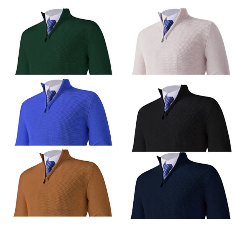 Pulover cu fermoar pe jumătate Amazon Cross-Border 25 Tricotaje de toamnă și de iarnă pentru bărbați, stil casual pentru tineret, cald, la modă, top pentru bărbați