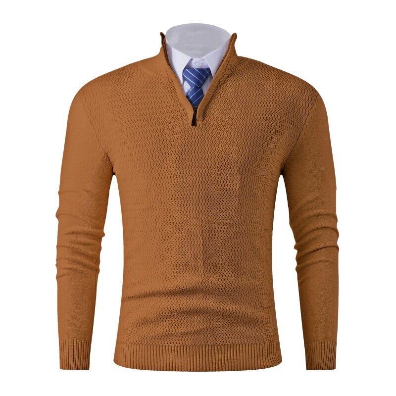 Pulover cu fermoar pe jumătate Amazon Cross-Border 25 Tricotaje de toamnă și de iarnă pentru bărbați, stil casual pentru tineret, cald, la modă, top pentru bărbați