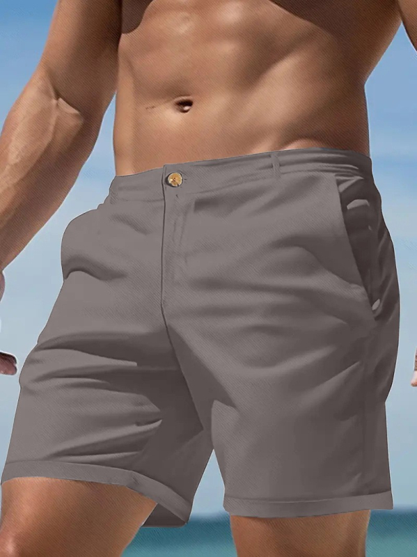 Férfi öltönynadrág, jóképű, fiatal férfi rövidnadrág, nyári, hétköznapi, sport, egyszínű, amerikai retró, ötpontos nadrág