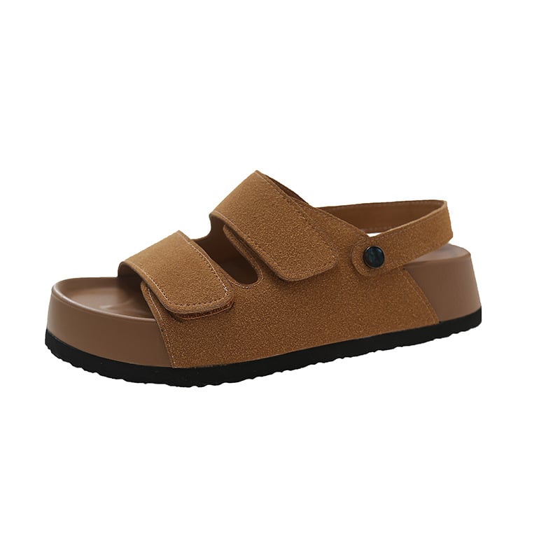 2024. gada jaunās vasaras virsdrēbes franču platformas sandales sievietēm ar svārkiem, melnas pusčības sievietēm