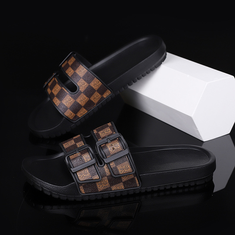 Papuci transfrontalieri cu flori vechi, îmbrăcăminte de vară pentru bărbați, îmbrăcăminte de exterior pentru interior, mărime plus, îmbrăcăminte de exterior cu fund moale, sandale super confortabile în stil european și american