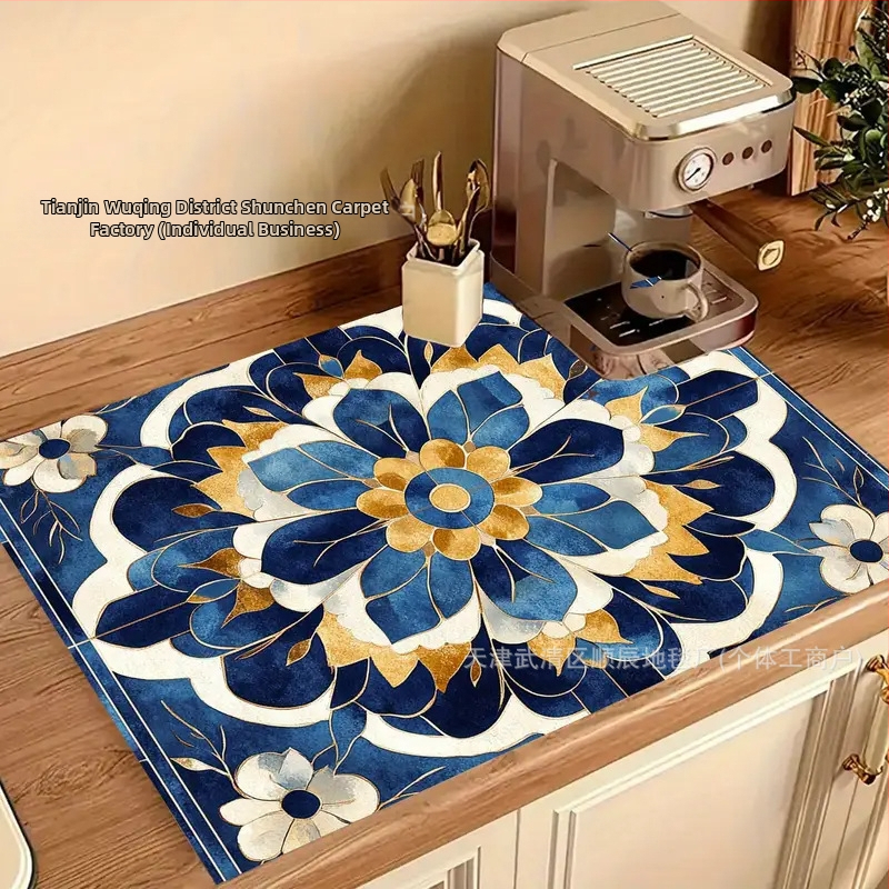 Határokon átnyúló Temu retró stílusú kovaalga iszap leeresztő párna nedvszívó kávéfőző párna konyhai párna Amazon dropshipping szigetelőpárna