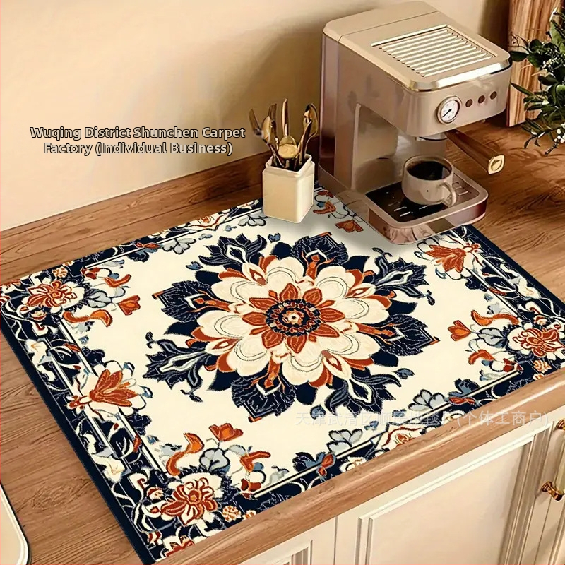 Határokon átnyúló Temu retró stílusú kovaalga iszap leeresztő párna nedvszívó kávéfőző párna konyhai párna Amazon dropshipping szigetelőpárna