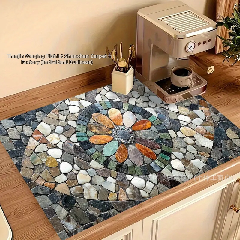 Határokon átnyúló Temu retró stílusú kovaalga iszap leeresztő párna nedvszívó kávéfőző párna konyhai párna Amazon dropshipping szigetelőpárna