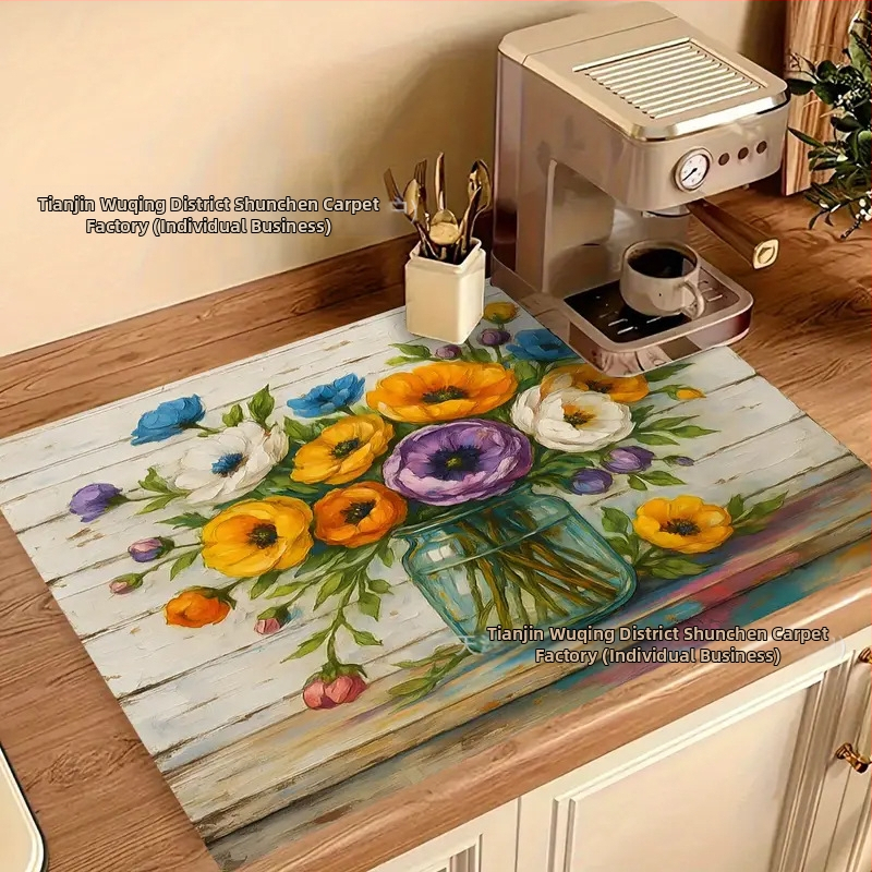 Határokon átnyúló Temu retró stílusú kovaalga iszap leeresztő párna nedvszívó kávéfőző párna konyhai párna Amazon dropshipping szigetelőpárna