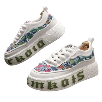 Pantofi sport pentru bărbați, pantofi sport cu talpă groasă, pantofi sport casual cu talpă joasă, din denim, bumbac, talpă groasă, pantofi sport la modă pentru bărbați, pantofi sport cu talpă groasă