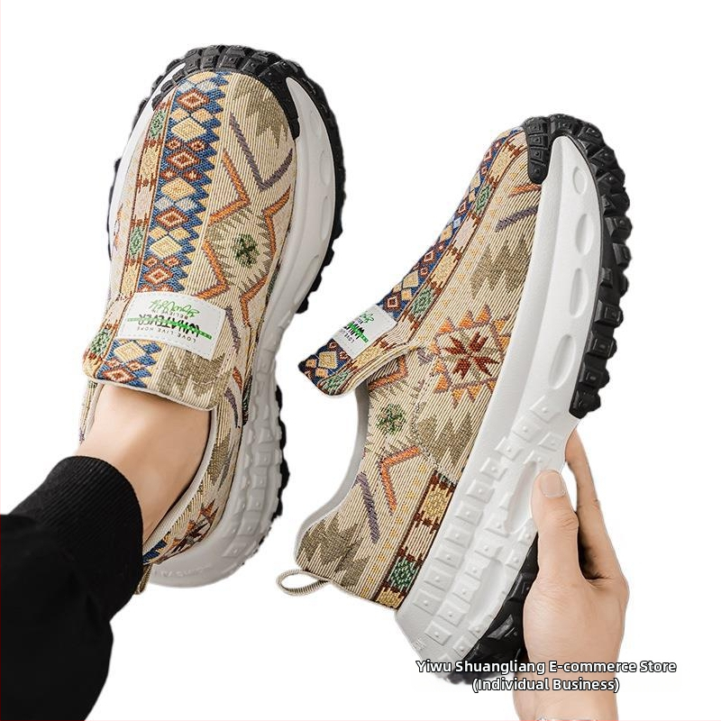 Мъжки обувки Пролет 2025 Нови модни дизайнерски обувки Sense Canvas, мъжки ежедневни обувки с дебела подметка и увеличена дължина