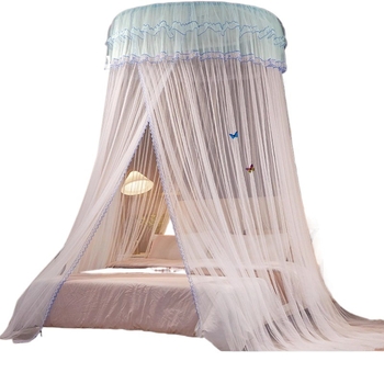 Κουνουπιέρα τύπου πριγκίπισσας Nanjiren για υπνοδωμάτιο στο σπίτι, κουρτίνα δαπέδου υψηλής ποιότητας με γάζα και σχέδιο γάζας, χωρίς εγκατάσταση