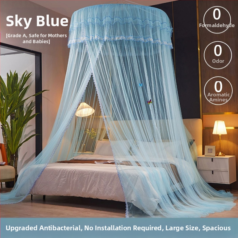 Nanjiren hercegnő stílusú szúnyogháló otthoni hálószobába, telepítés nélküli akasztós mennyezeti, magas színvonalú padlóágyfüggöny gézmintával