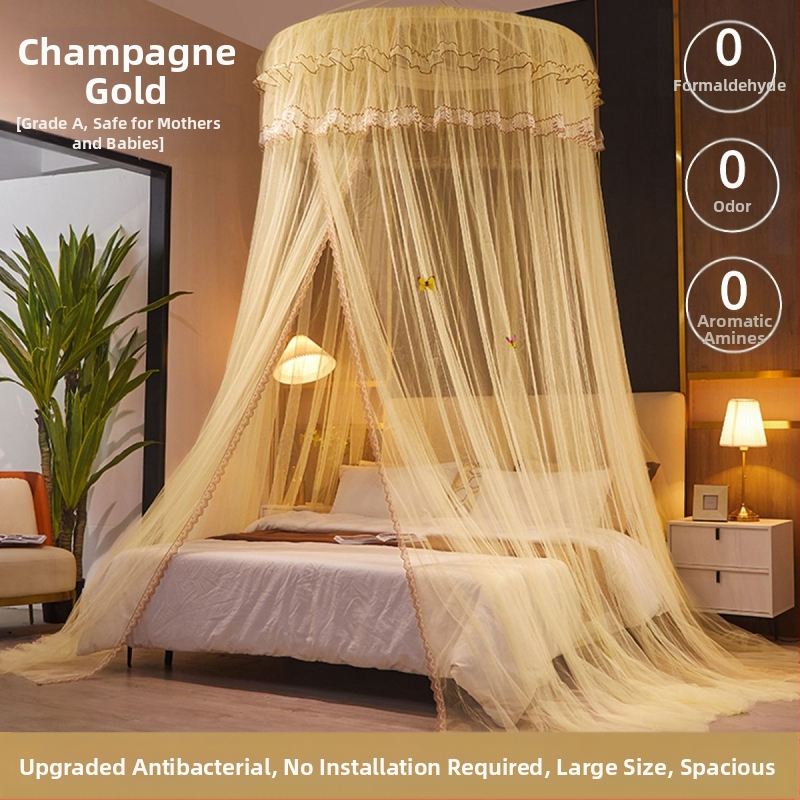 Nanjiren hercegnő stílusú szúnyogháló otthoni hálószobába, telepítés nélküli akasztós mennyezeti, magas színvonalú padlóágyfüggöny gézmintával