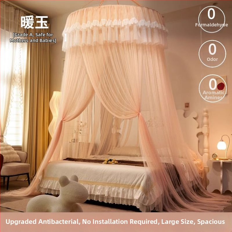 Nanjiren hercegnő stílusú szúnyogháló otthoni hálószobába, telepítés nélküli akasztós mennyezeti, magas színvonalú padlóágyfüggöny gézmintával