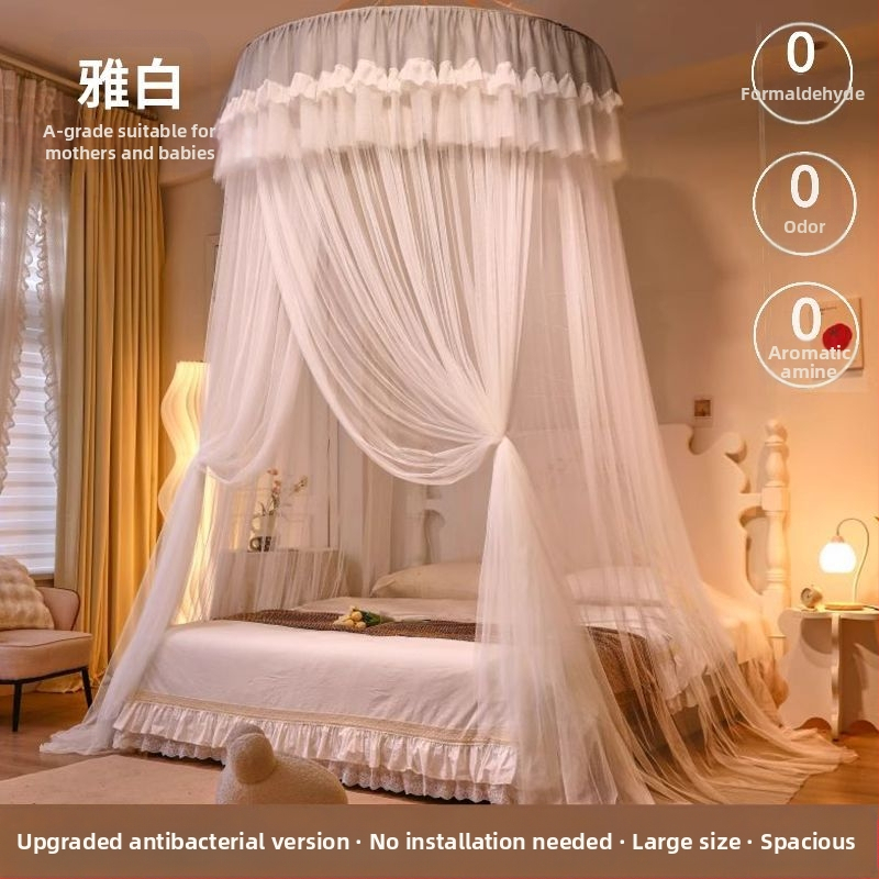 Nanjiren hercegnő stílusú szúnyogháló otthoni hálószobába, telepítés nélküli akasztós mennyezeti, magas színvonalú padlóágyfüggöny gézmintával