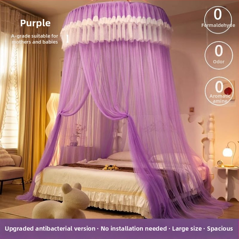 Nanjiren hercegnő stílusú szúnyogháló otthoni hálószobába, telepítés nélküli akasztós mennyezeti, magas színvonalú padlóágyfüggöny gézmintával