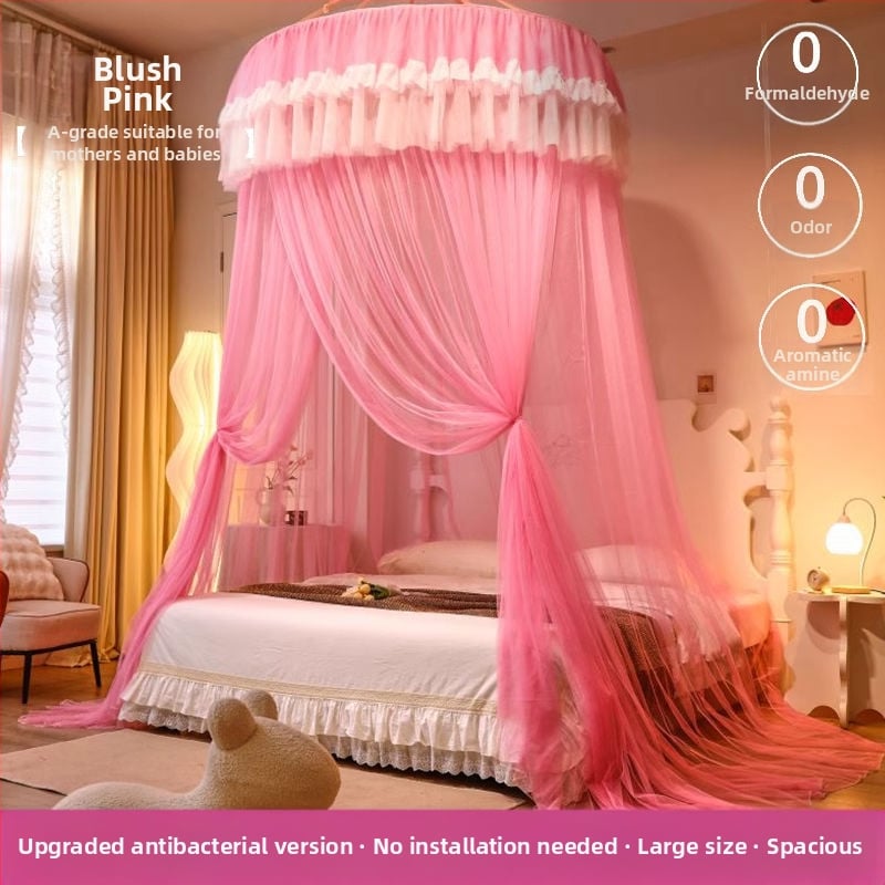 Nanjiren hercegnő stílusú szúnyogháló otthoni hálószobába, telepítés nélküli akasztós mennyezeti, magas színvonalú padlóágyfüggöny gézmintával