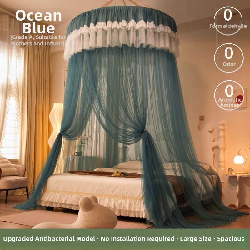 Nanjiren hercegnő stílusú szúnyogháló otthoni hálószobába, telepítés nélküli akasztós mennyezeti, magas színvonalú padlóágyfüggöny gézmintával