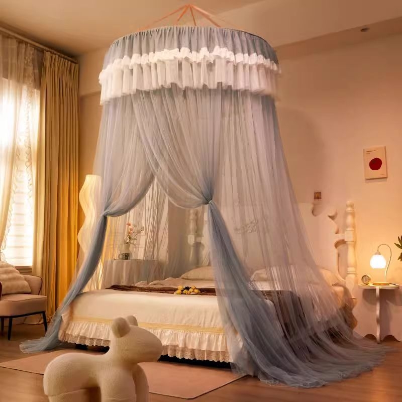 Nanjiren hercegnő stílusú szúnyogháló otthoni hálószobába, telepítés nélküli akasztós mennyezeti, magas színvonalú padlóágyfüggöny gézmintával